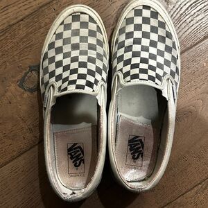 Vans Black and White Checkered Slip-On Shoes